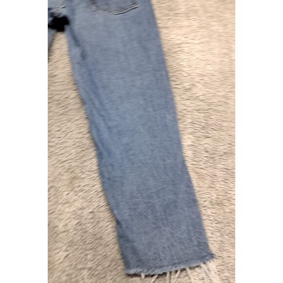 Old Navy Jeans Womens Sz 2 Slouchy Straight Leg Denim Blue ButtonFly Distressed - Picture 11 of 13